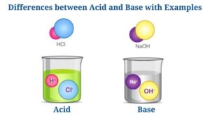 Differences between Acid and Base with Examples